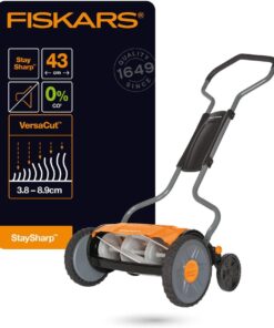 Alternative view of Fiskars Tondeuse à gazon manuelle, Tondeuse à cylindre avec système de coupe sans frottement des lames, Largeur de coupe: 43 cm, StaySharp Plus, Noir/Orange/Argenté, 1015649