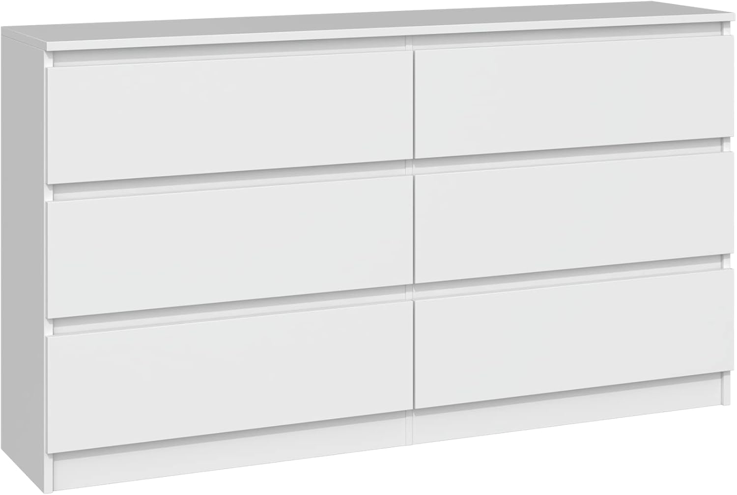 CDF Commode 6 Tiroirs Commode Chambre Blanc Meuble Armoire de Rangement Spacieux pour Salon Bureau Spacieuse et Design Moderne Facile à Installer 40x75x138 cm Meuble à Vêtements