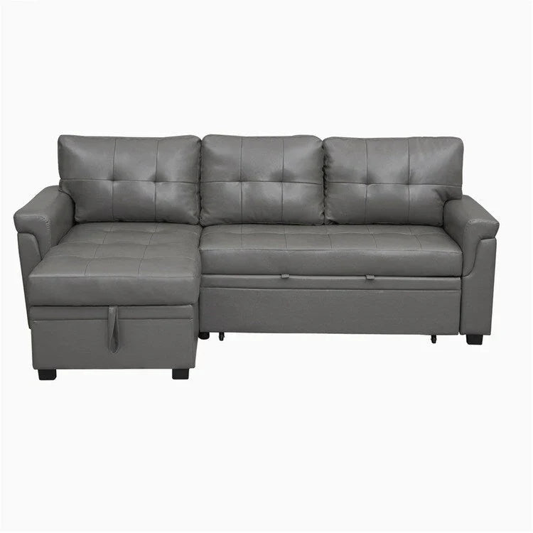 Convertible Reversible Sectional Sofa with Pull-Out Sleeper Bed, Hidden Storage Chaise, and Durable Legs – Image 87