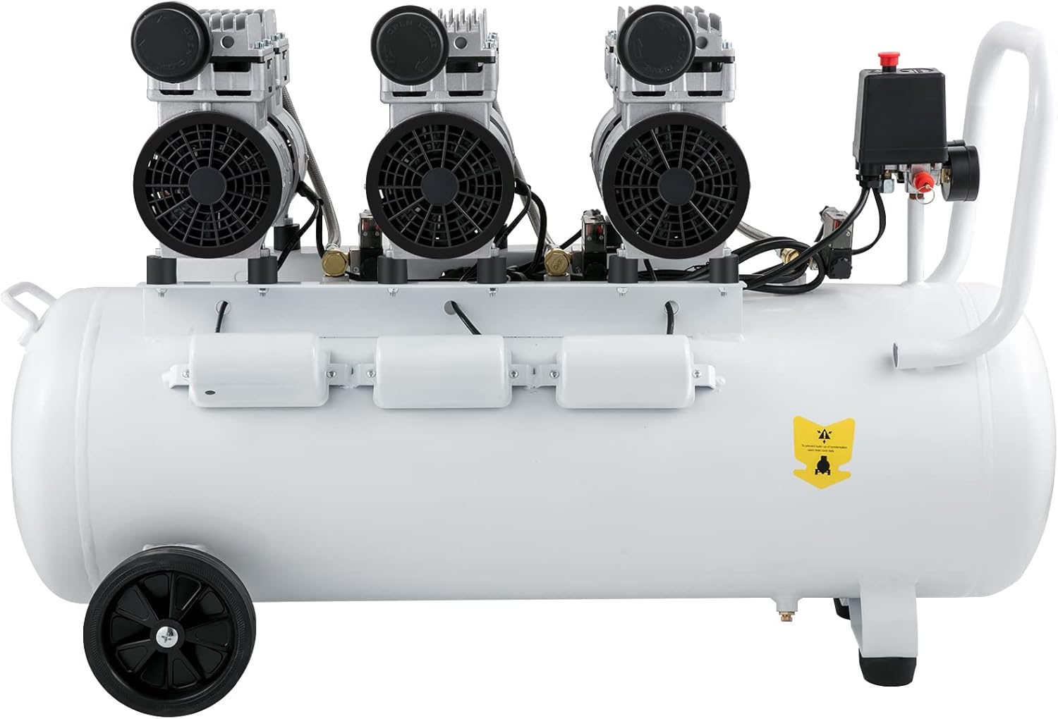 VEVOR Compresseur d’Air sans Huile Compresseur Silencieux à Air Comprimé Compresseur Outil d’Atelier pour Réparations Domiciliaires, Gonflage de Pneus (100L 2.2KW, Électrovanne) – Image 10