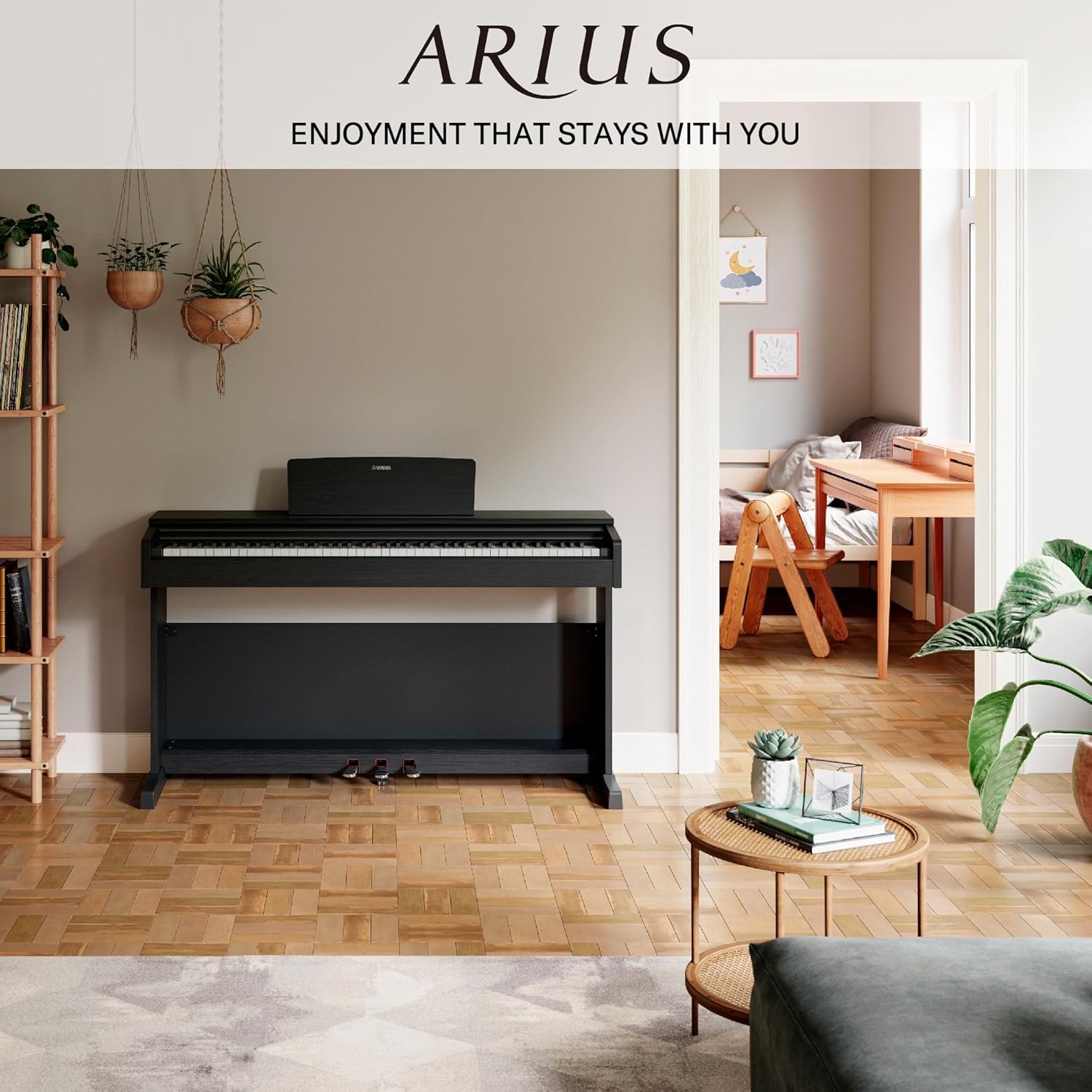 Yamaha ARIUS YDP-145 Piano Numérique - Piano d'Intérieur Moderne et meuble pour Amateurs, Jouabilité de Piano Acoustique Authentique, en noyer noir – Image 4