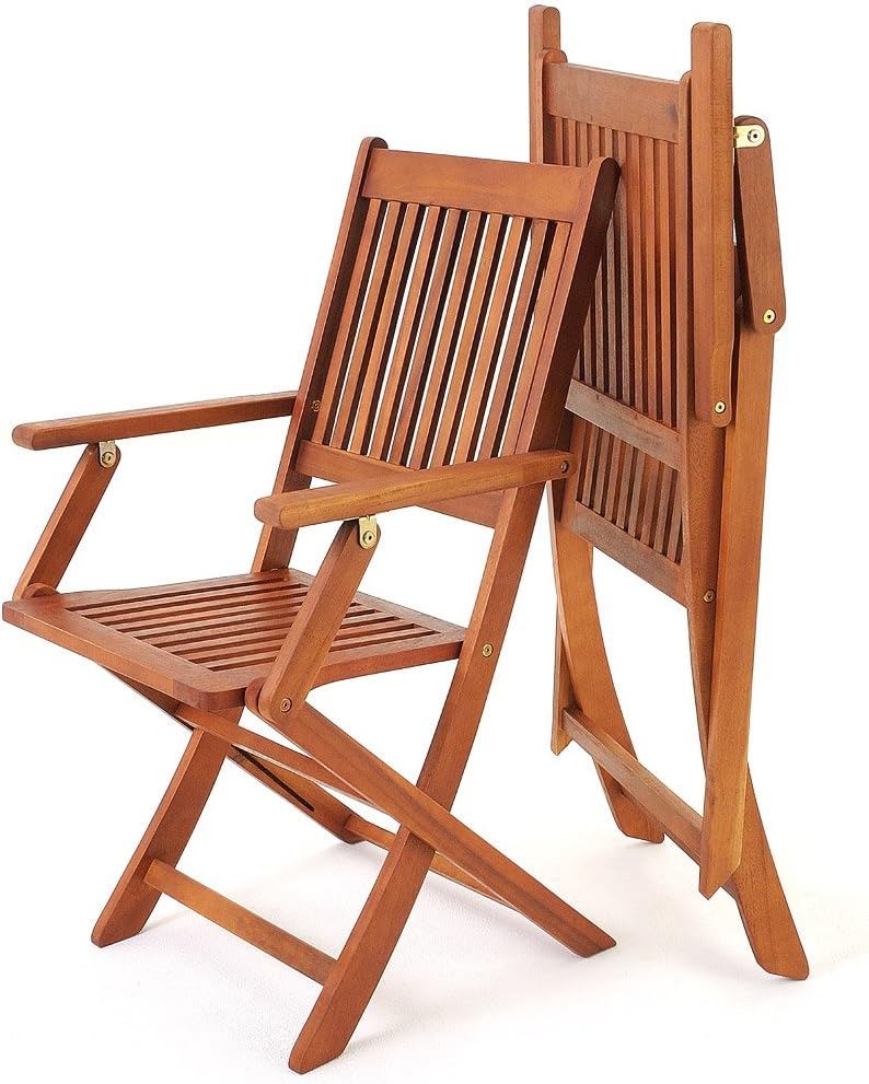 Casaria® Ensemble de Jardin Sydney Komfort en Bois d'acacia certifié FSC® Ensemble Table 4 chaises Pliables Salon de Jardin Exterieur – Image 7
