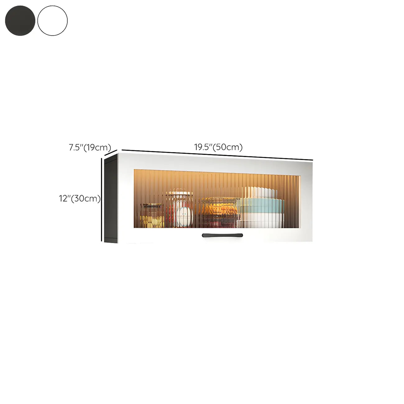 Kitchen White Wood Wall-Mounted Storage China Cabinets – Image 55