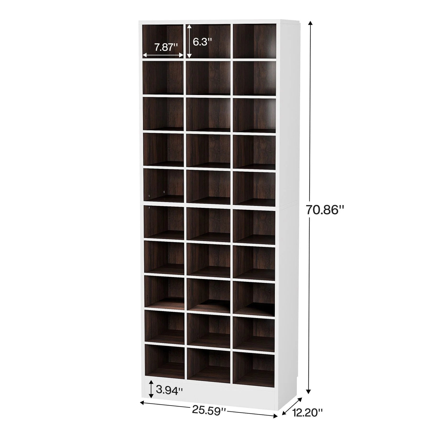 30 Pairs Tall Shoe Cabinet, 10 Tiers White Wooden Shoe Storage Rack for Closet, Entryway - 10-tier – Image 18