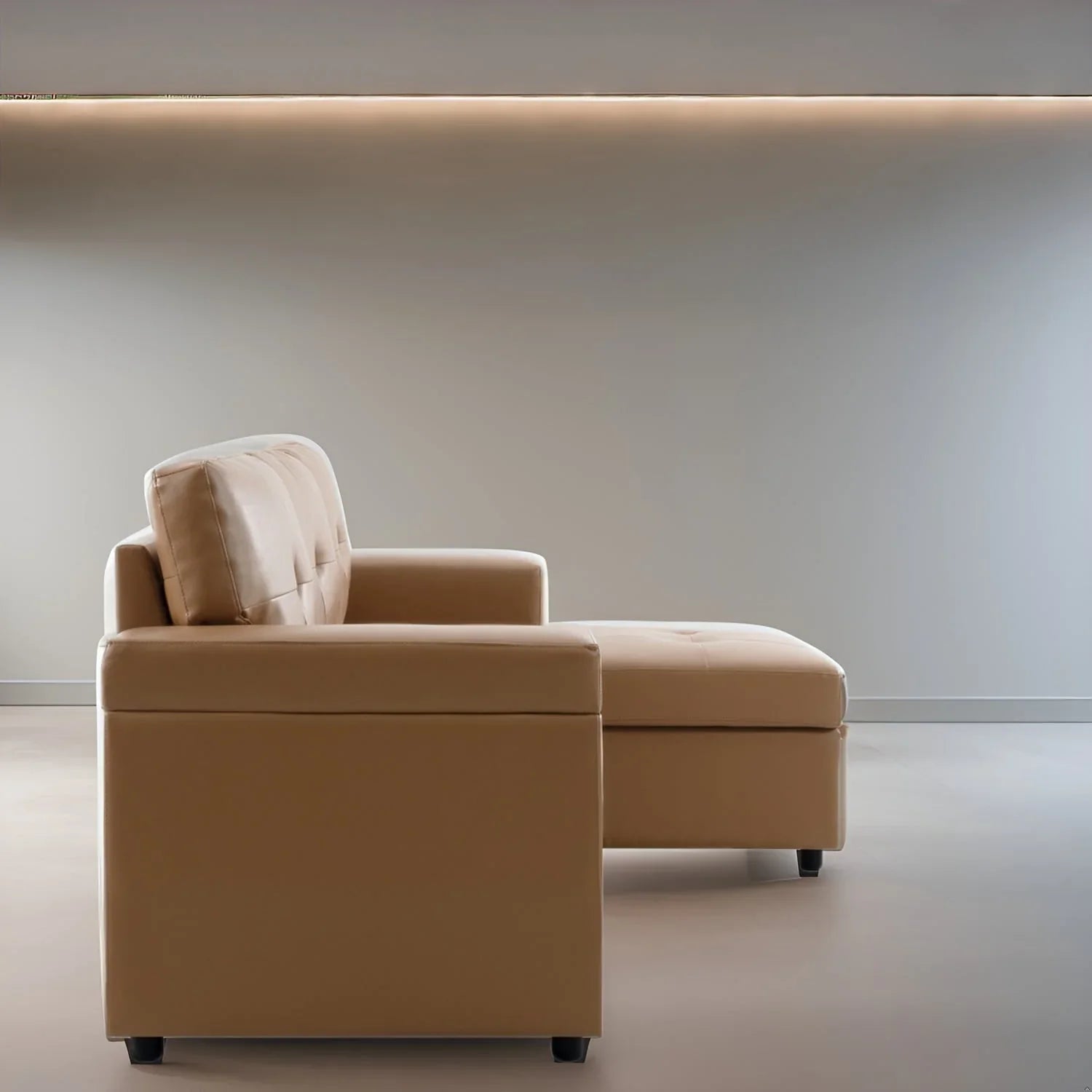 Convertible Reversible Sectional Sofa with Pull-Out Sleeper Bed, Hidden Storage Chaise, and Durable Legs – Image 108
