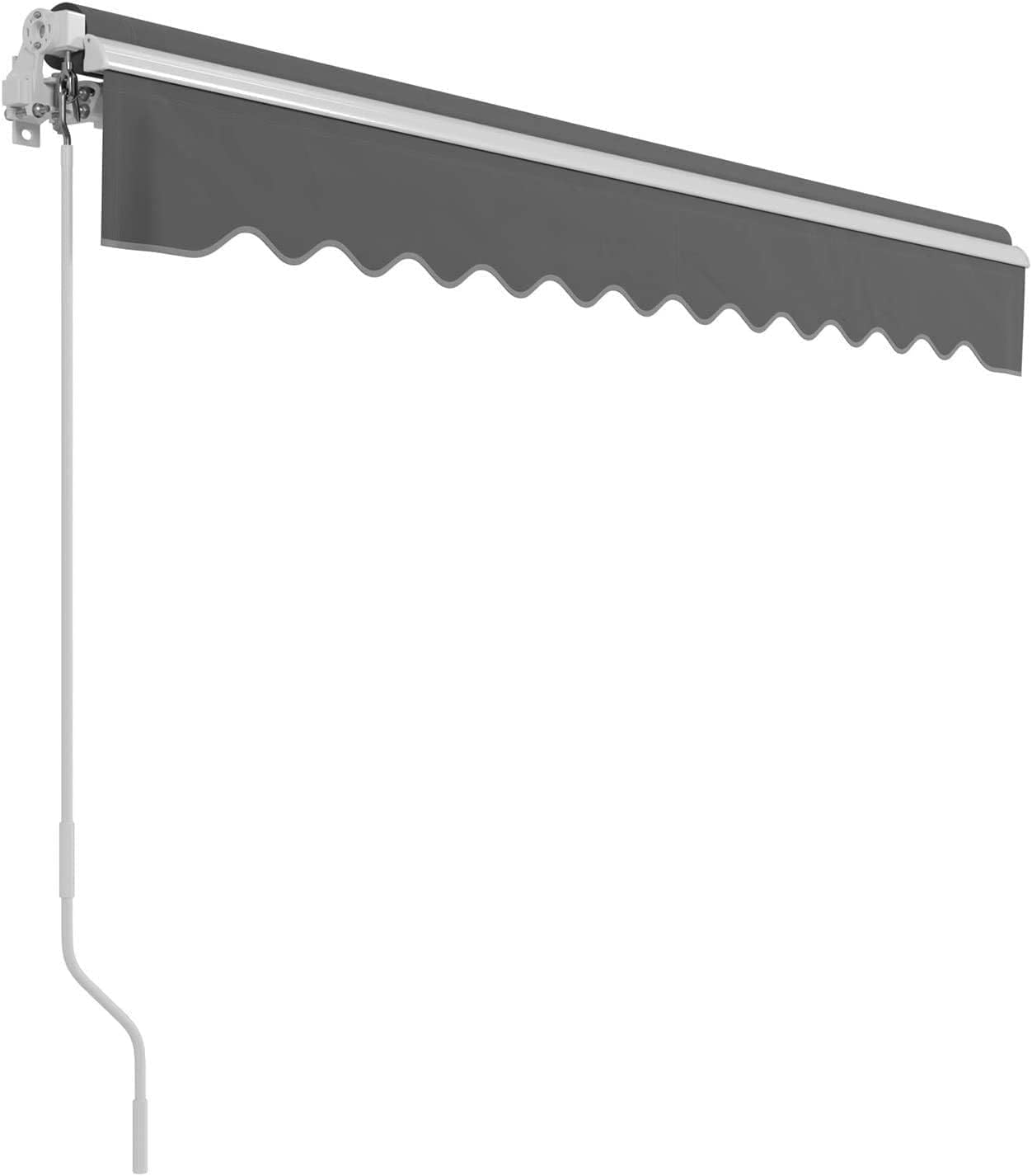 Store Banne Manuel, 250 x 200 cm, Auvent Rétractable à Bras Repliable, Store Articulé, avec Support Mural, Manivelle, Imperméable, Aluminium/Polyester, pour Balcon, Resto, Café, Anthracite – Image 8