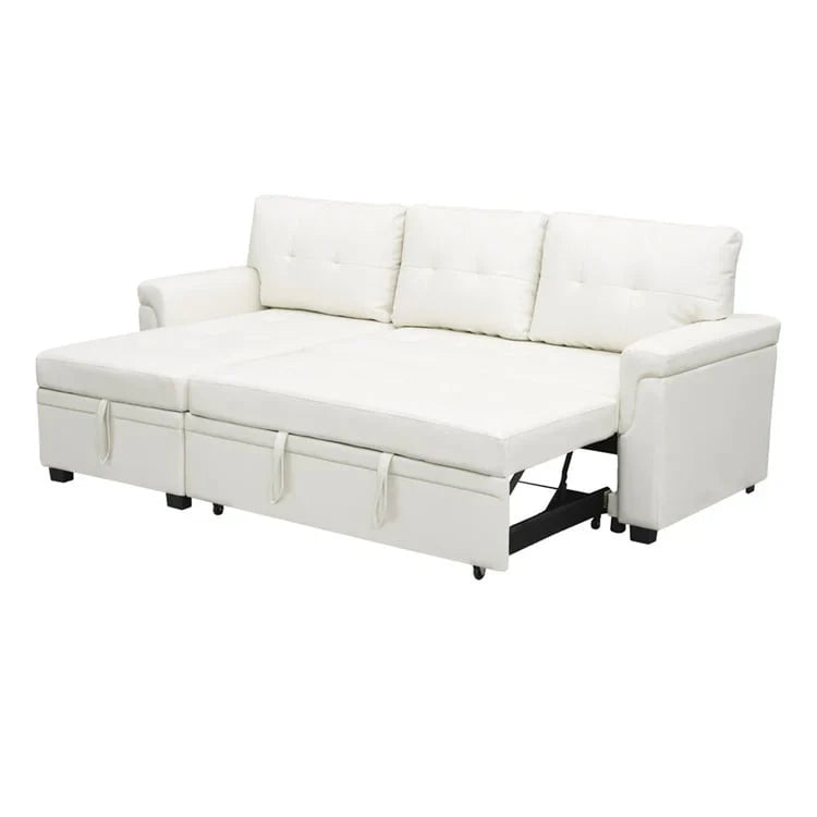 Convertible Reversible Sectional Sofa with Pull-Out Sleeper Bed, Hidden Storage Chaise, and Durable Legs – Image 36
