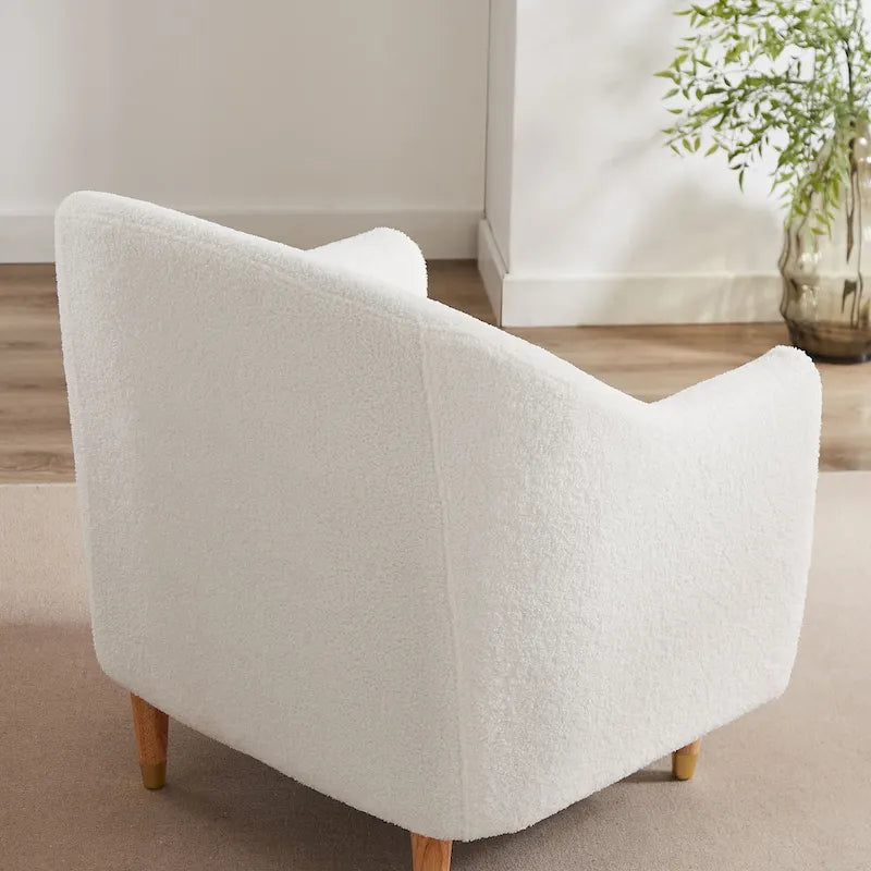 28.34W Set Of 2 Accent Armchair, Velvet Barrel Chair with Solid Wood Legs – Image 34