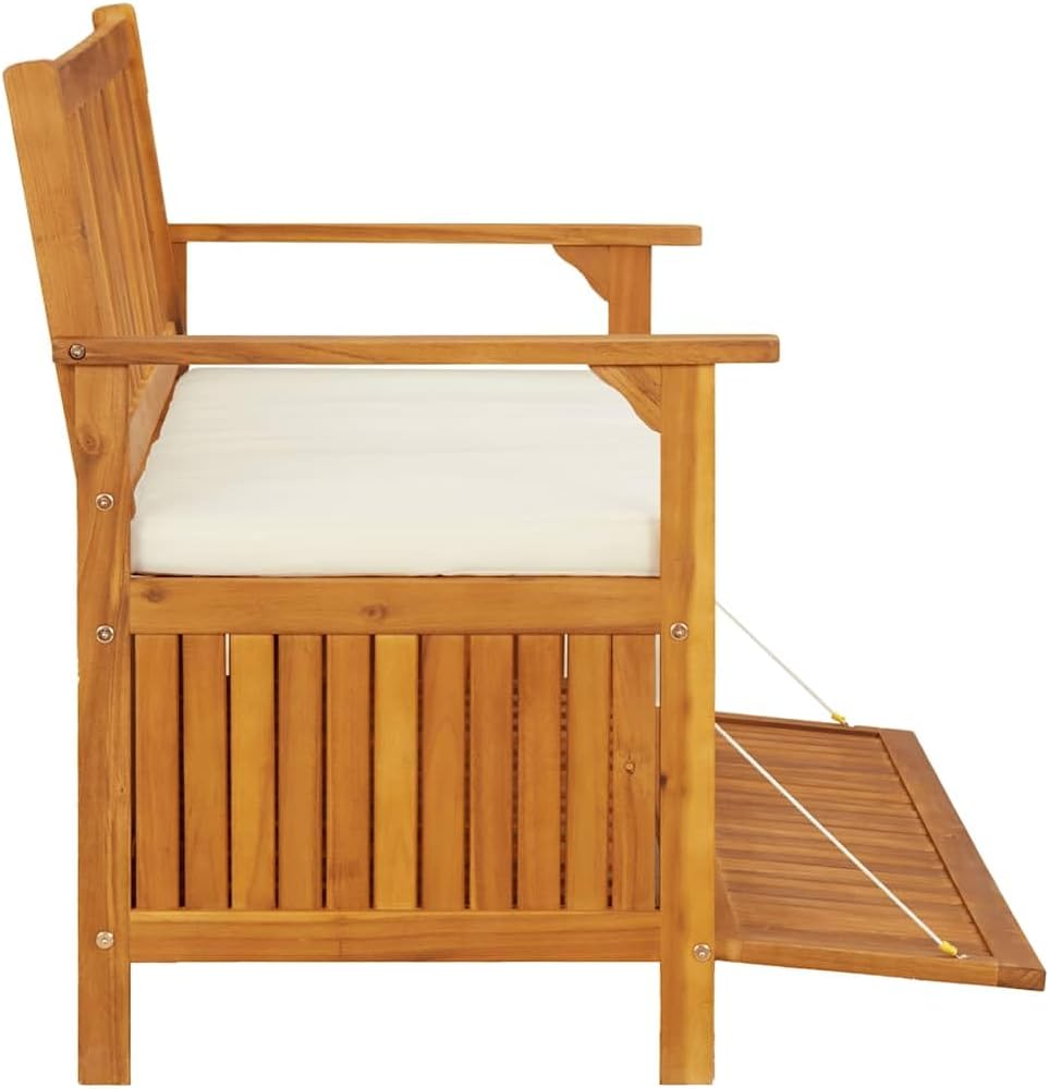 vidaXL Banc de Rangement de Jardin Siège Coffre Stockage Bois d'Acacia Massif – Image 6