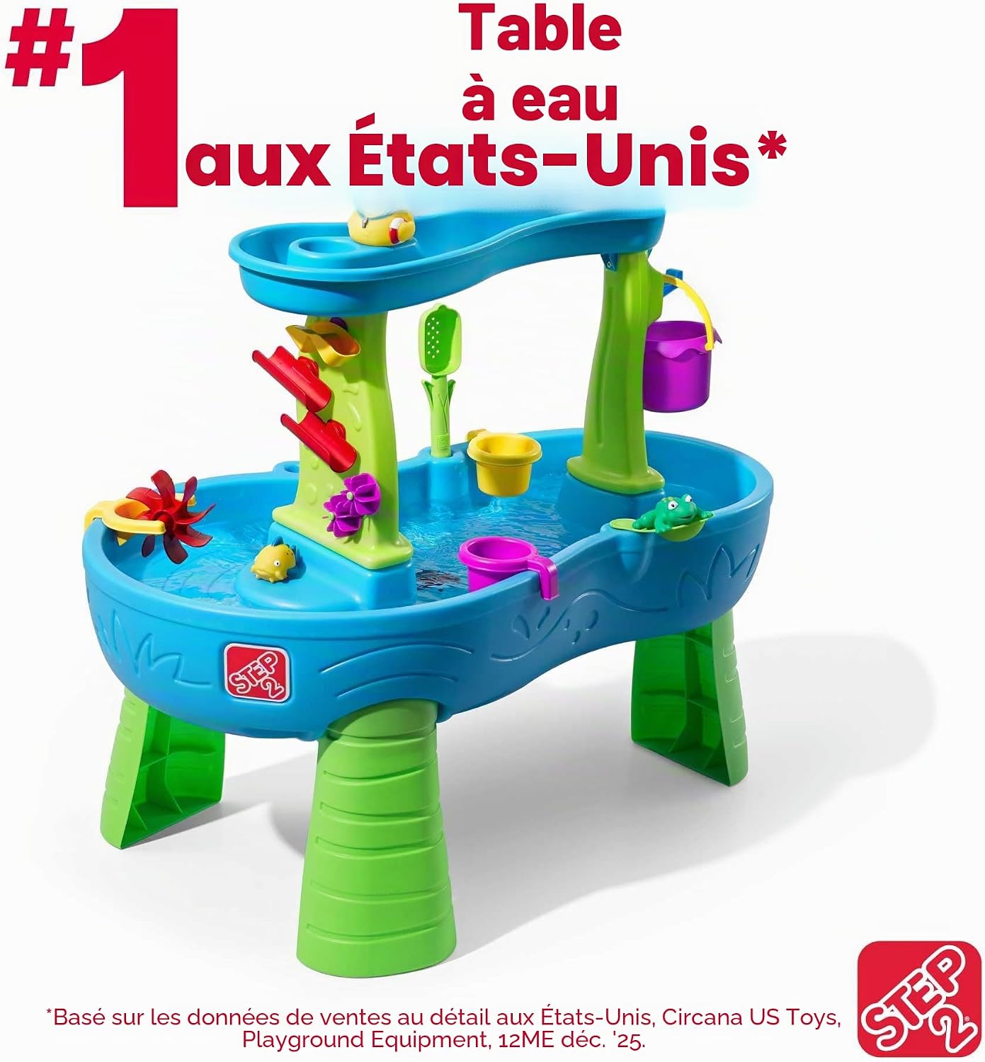 Step2 Rain Shower Splash Table d'eau avec 13 Accessoires - Bleu & Vert | Jeu extérieur Aquatique | Activité pour Le Jardin – Image 3