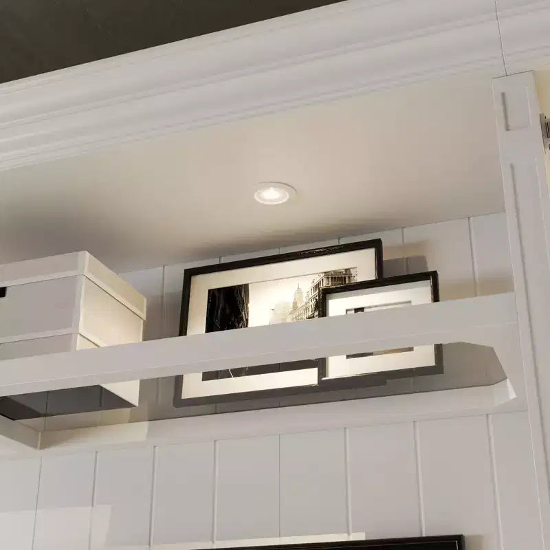 Famapy White Media Entertainment Center Large TV Stand with Storage Cabinets & LED Spotlights for Living Room – Image 7
