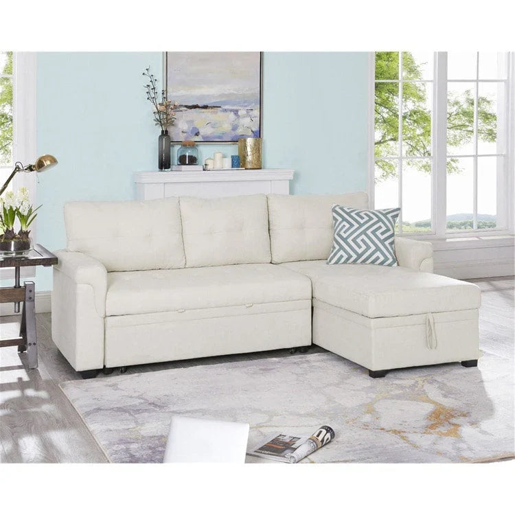 Convertible Reversible Sectional Sofa with Pull-Out Sleeper Bed, Hidden Storage Chaise, and Durable Legs – Image 51