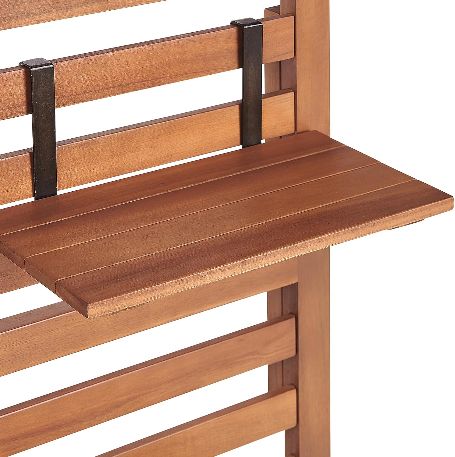 Beliani Banc de Rangement Extérieur avec Étagères Murales en Bois d'Acacia 80 cm Matino – Image 8