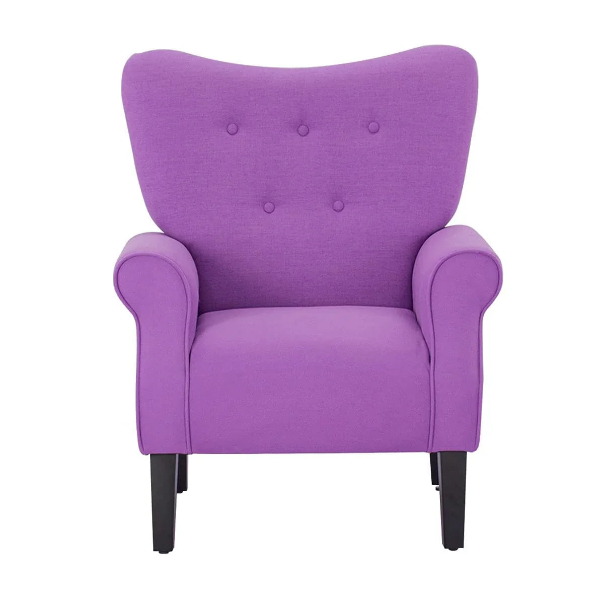 Erommy Modern Accent Chair, High Back Armchair, Upholstered Fabric Button Single Sofa with Wooden Legs for Living Room – Image 103