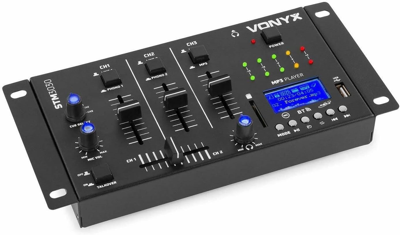 VONYX SKYTEC Kit DJ Complet - Enceinte 500W, Amplificateur Puissant 2X 250W avec Table de Mixage – Image 8