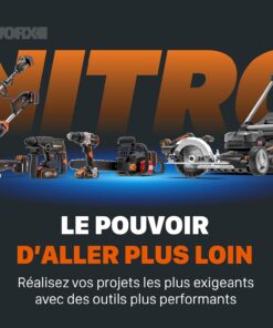 Alternative view of WORX Tondeuse à Gazon tractée Brushless sans Fil 40V WG749E, jusqu'à 500m² sur Une Charge, diam. 46cm, Coupe jusqu'aux Bordures, Sac de 55 L, Mulching, livée avec 2 Batteries 4Ah et Chargeur