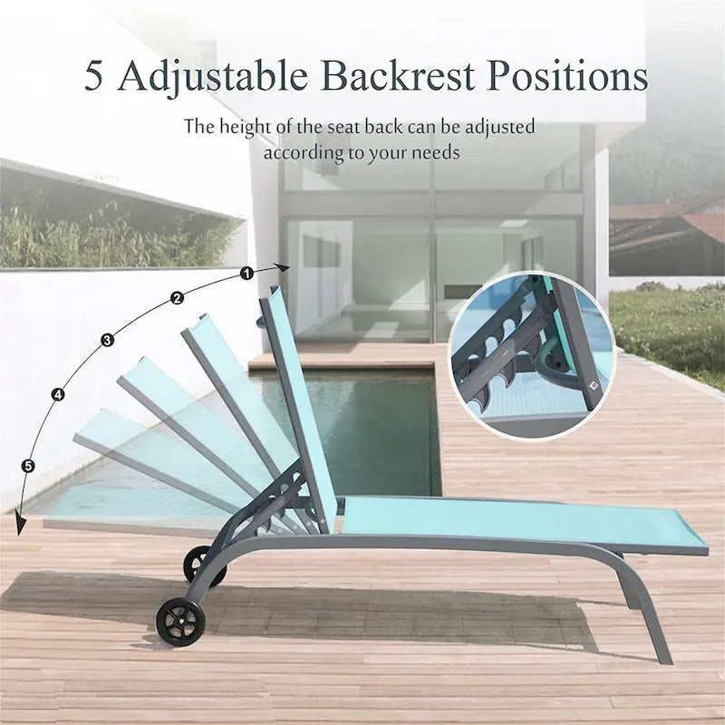 Two Outdoor Lounge Chairs with 1 Table – Image 13