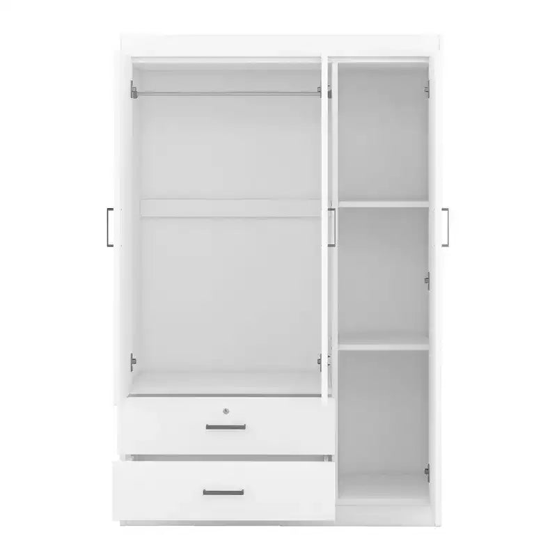 3-Door Wardrobe with Shelves and 2 Drawers, Clothing Armoire 4A - ModernLuxe – Image 16
