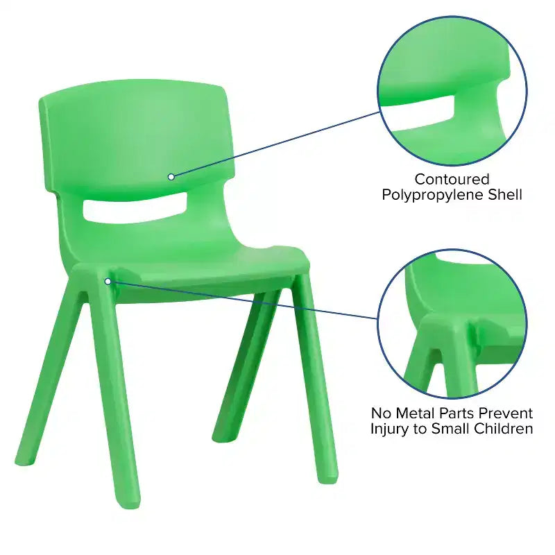 Flash Furniture 10 Pack Plastic Stackable School Chair with 13.25 Seat Height – Image 15