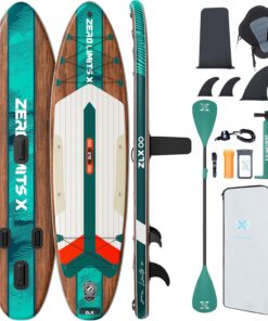 ZLX Paddle Gonflable Adulte 2 Place Stand up Paddle Gonflable avec Accessoires Sup Board pour Les Adolescents et Les Adultes de Tous Les Niveaux de compétence, Kayak/Bateau avec siège 10'6 x 33