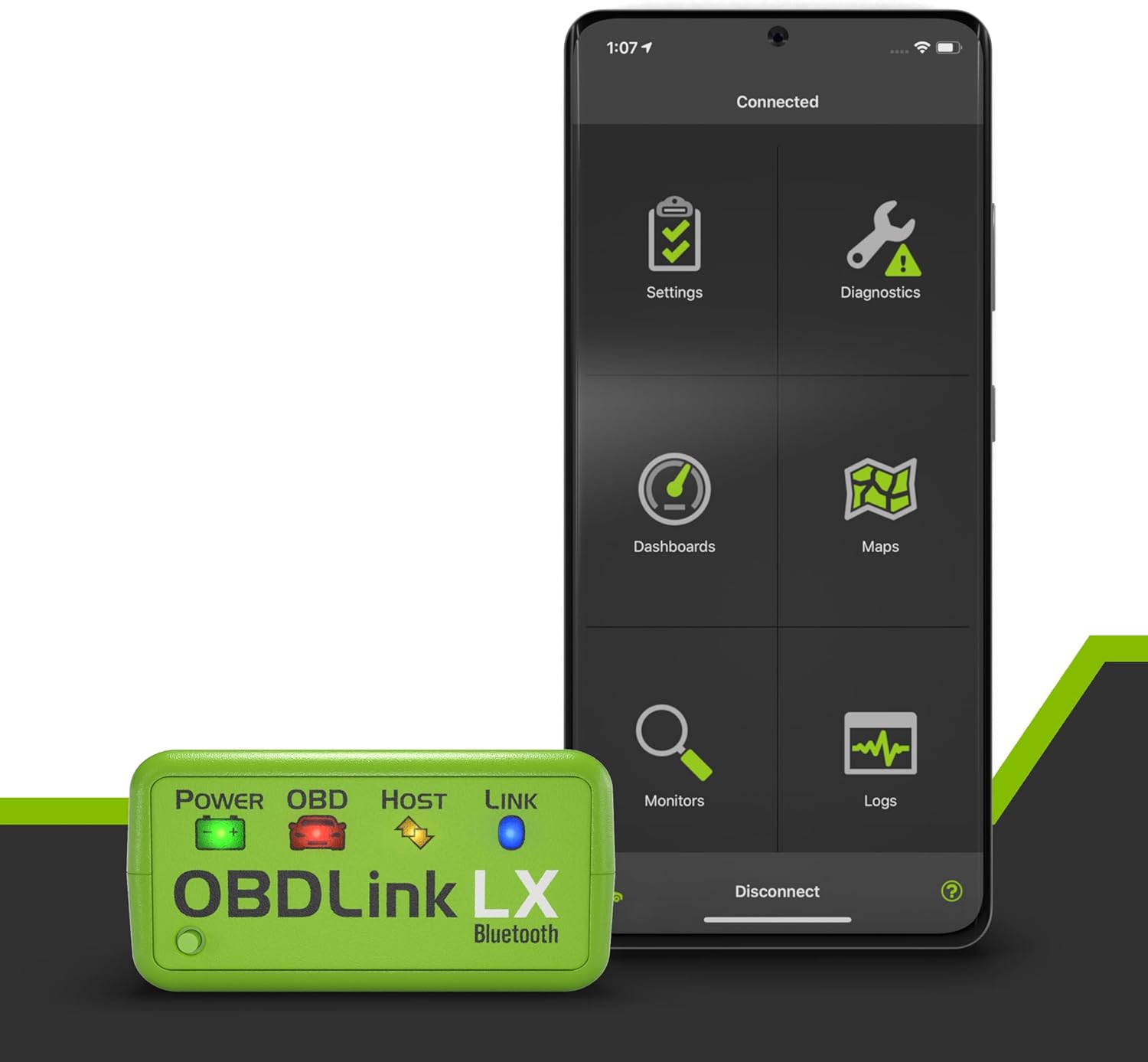 OBDLink LX Adaptateur OBD2 Bluetooth 3.0 pour Android, Compatible Motoscan, Torque, Hybrid Assistant, Scanner de diagnostic OBD II – Image 3