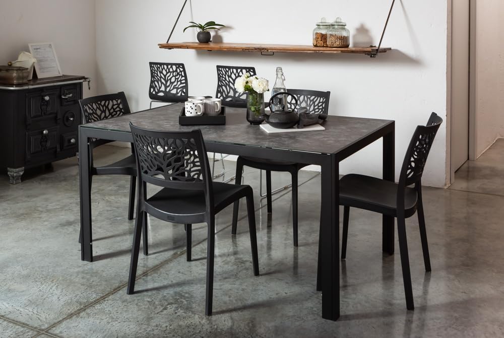 Chaises Flora en résine avec fibre de verre (4, Anthracite) – Image 2