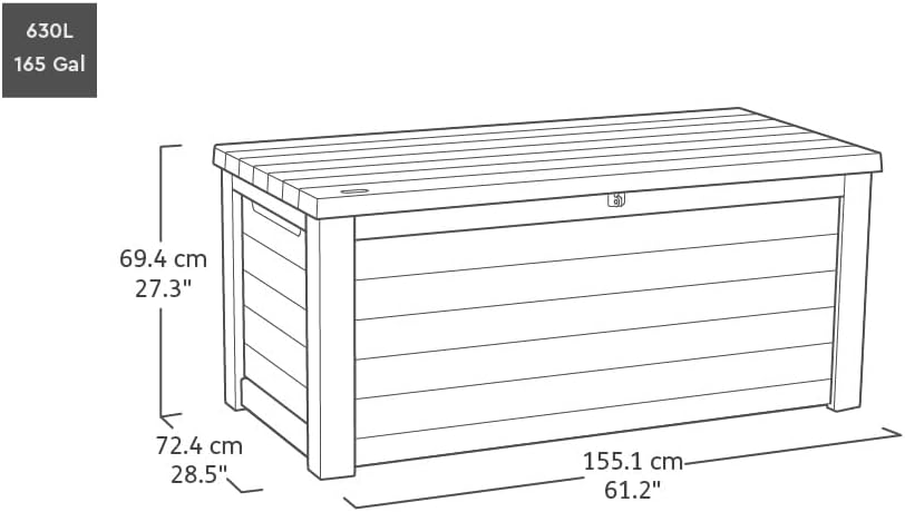 Keter Coffre de rangement jardin 630L - Collection Signature - Aspect bois Douglas – Image 5