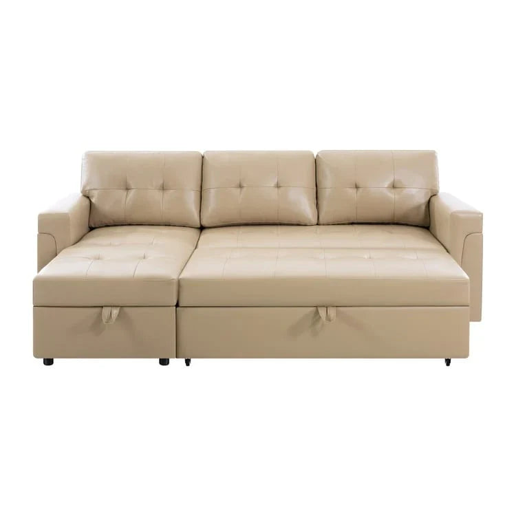 Convertible Reversible Sectional Sofa with Pull-Out Sleeper Bed, Hidden Storage Chaise, and Durable Legs – Image 152
