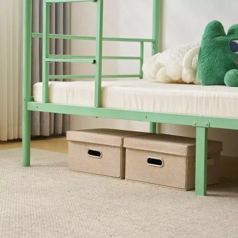 Karl Home Twin Over Twin Steel Bunk Bed Frame Ladder Bedroom Dorm Room for Kids Adult Children – Image 14