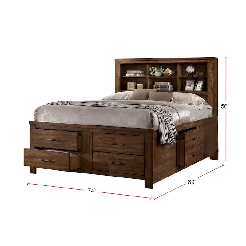 6 Underbed Drawers Bed In Walnut – Image 5