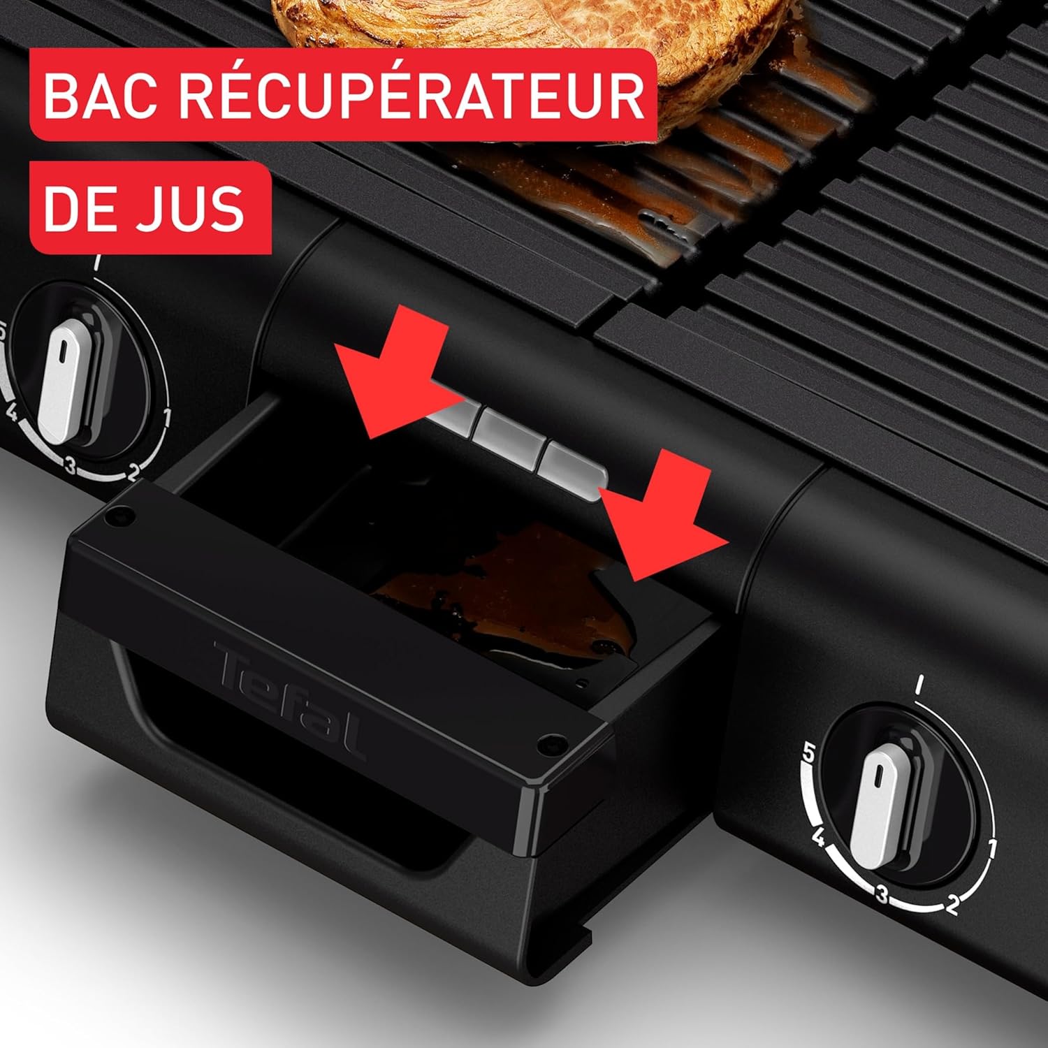 Tefal Barbecue électrique XL Family Grill 2400W avec 2 thermostats réglables, Usage extérieur et intérieur, 2 surfaces de cuisson compatibles lave vaiselle TG800N10 – Image 6