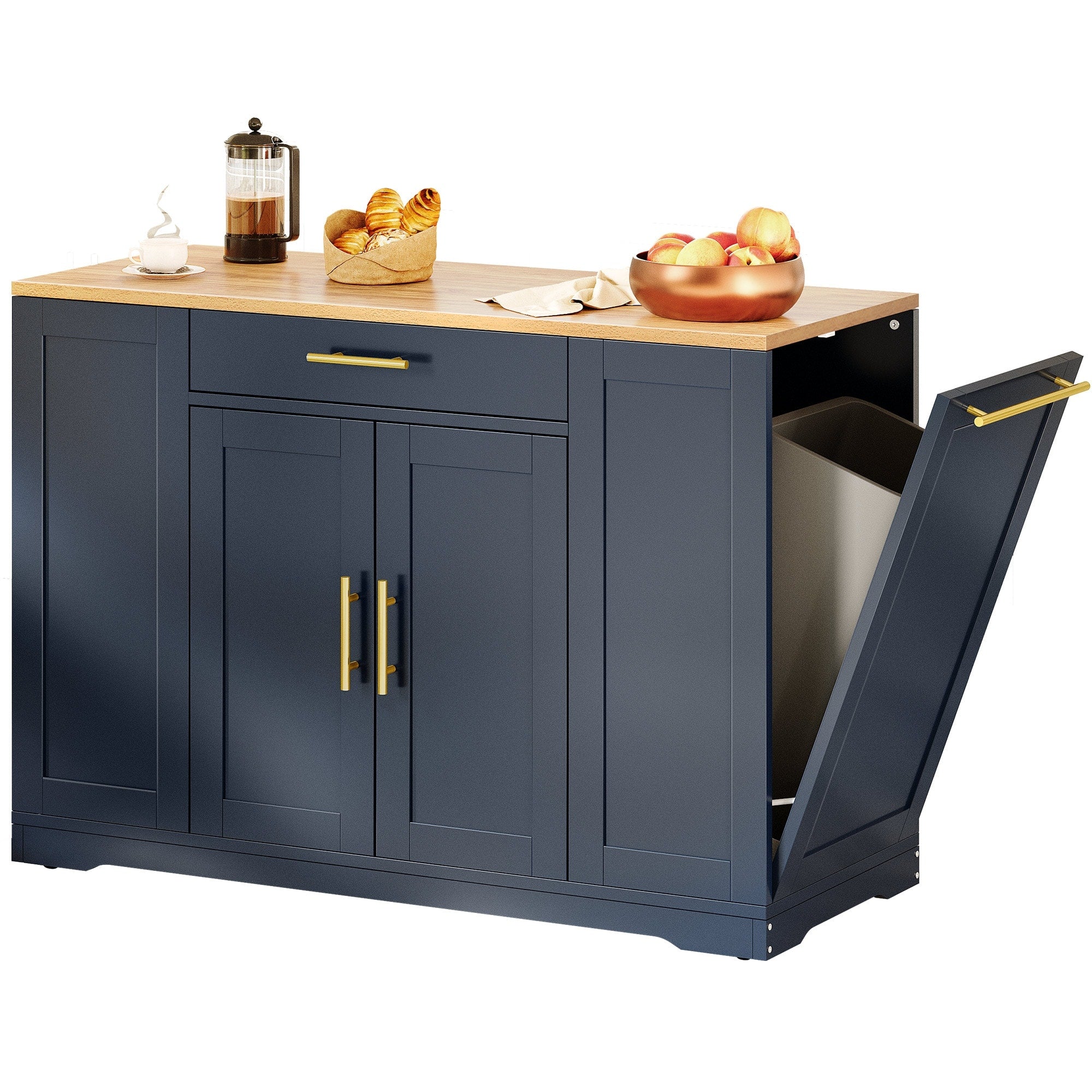 Moasis 53-inch Rolling Kitchen Island Storage Cabinet Portable Mobile Kitchen Cart – Image 5