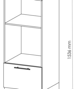 Alternative view of Vicco Armoire Micro-Ondes Fame-Line, Blanc Haute Brillance, 60cm Ouvert