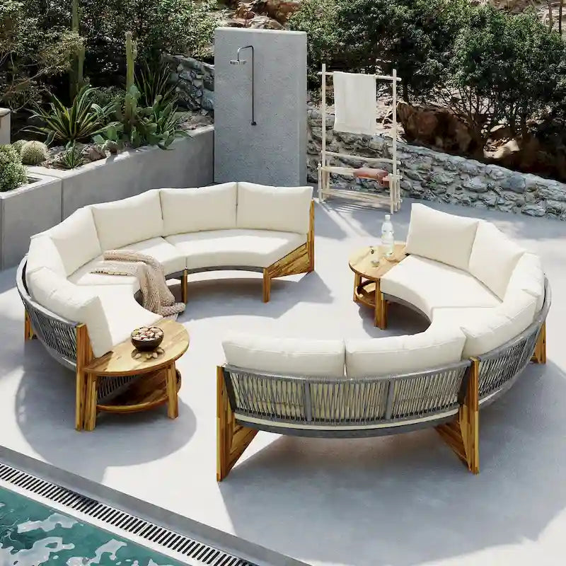 6-Person Outdoor Seating Group with Cushions & 1Coffee Table – Image 3