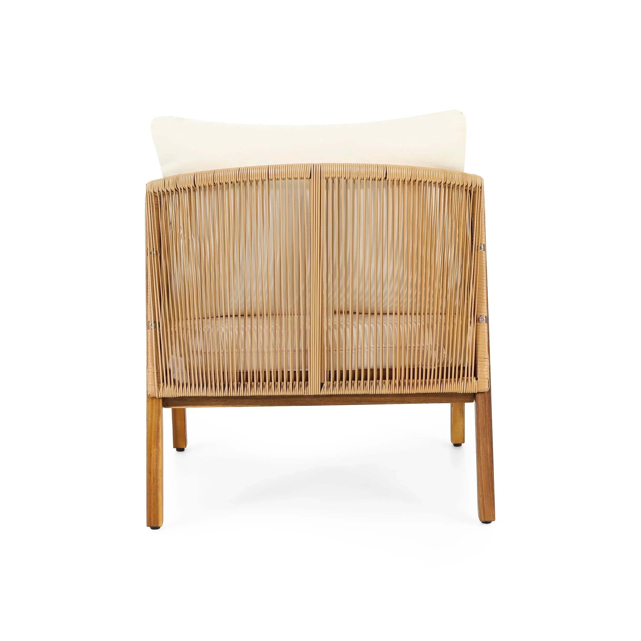 Jabe Outdoor Acacia Wood and Wicker Club Chair Set by Christopher Knight Home – Image 10