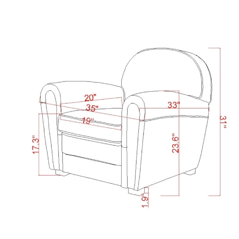 Pasargad Home Genuine Leather Paris Club Chair, Brown – Image 9