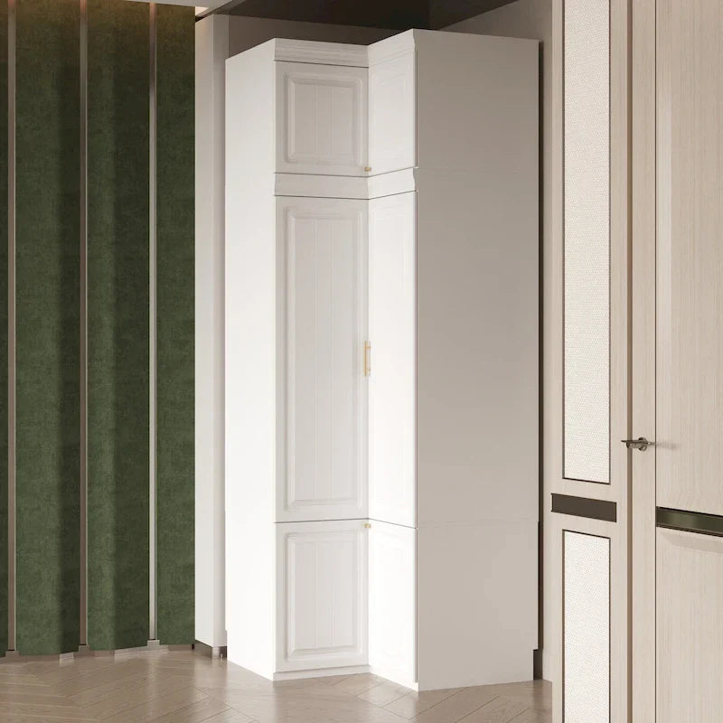 93.9H/74.2H Armoires Wardrobe Closet Cabinet Hanging Drawers Storage – Image 39