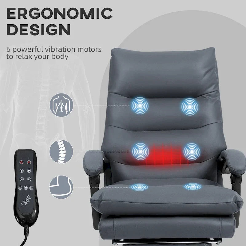 Vinsetto Microfibre Vibration Heated Reclining Massage Office Chair – Image 7