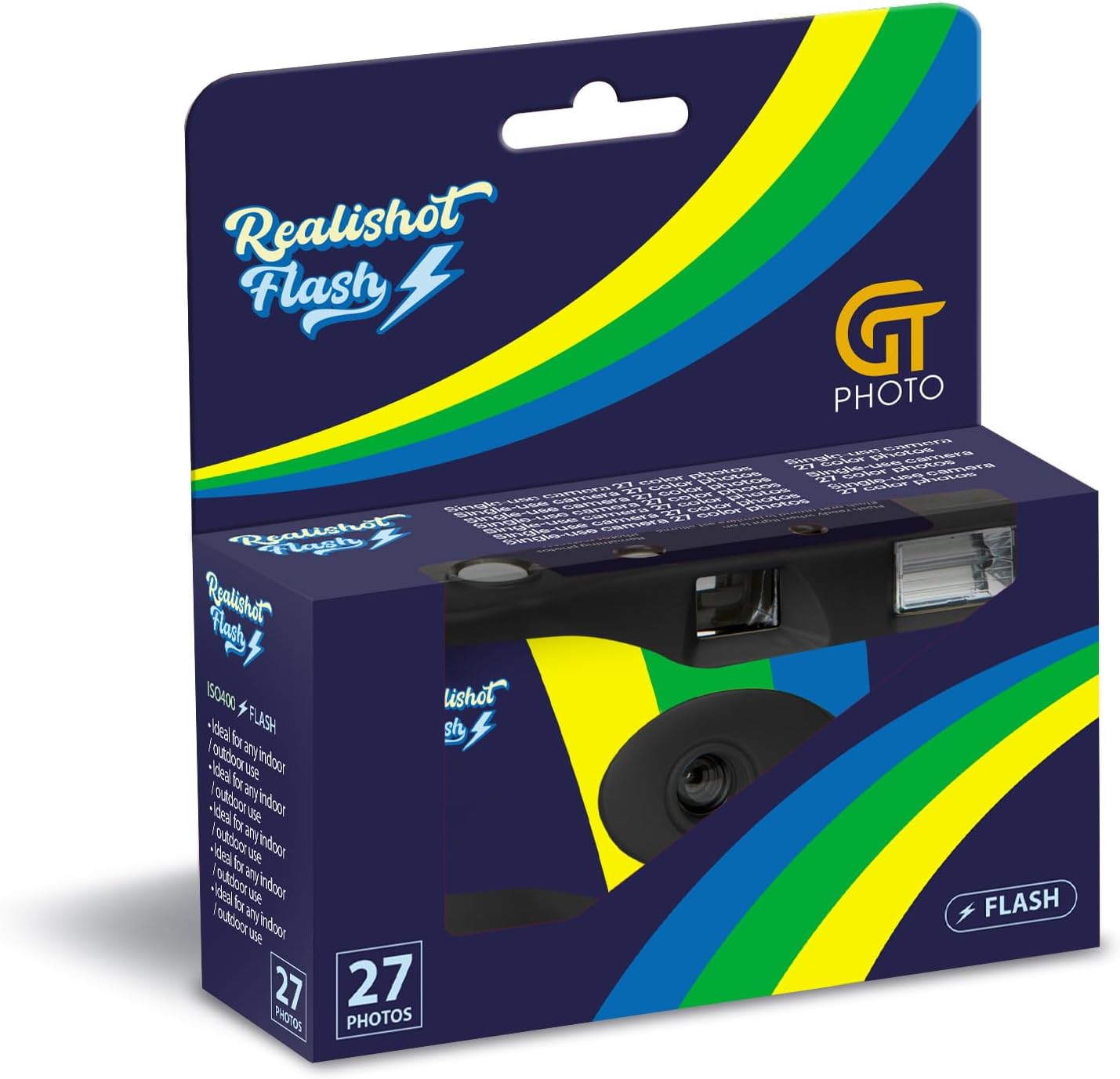 GT PHOTO GT27FL Realishot Flash - Pack de 10 Appareil Photo Jetable 35mm avec Flash, 27 Poses, Idéal pour Événements, Voyages et Souvenirs, Compact, Léger et Facile à Utiliser - Gris – Image 7