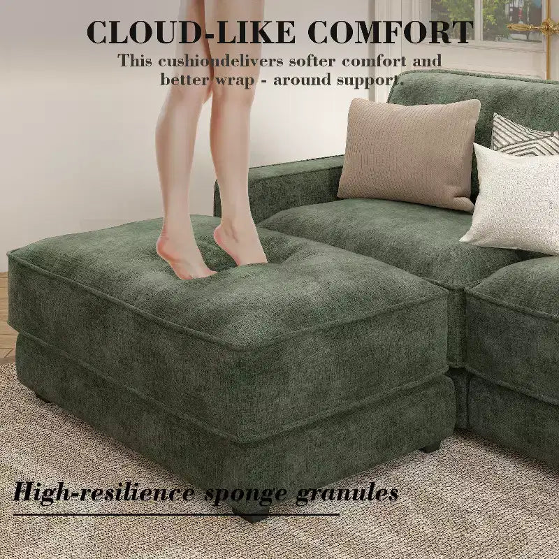 Dyonery 158 Extra Large Modular Sectional Sofa, CHENILLE Fabric with Deep Seat, Tool-Free Assembly – Image 13