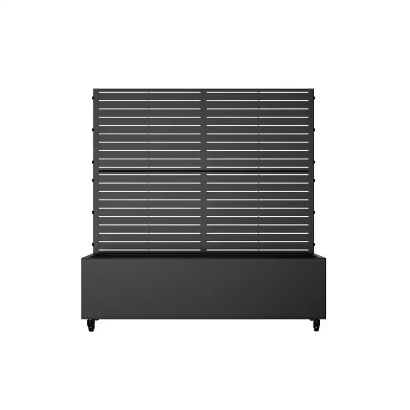 MAYEERTY Planter Box with Trellis Iron Black Louvered Classic Style 47x47x16in 3-Piece Set – Image 4