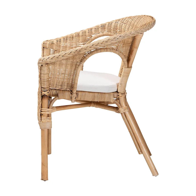 Abbey Modern Bohemian Natural Rattan Dining Chair – Image 5