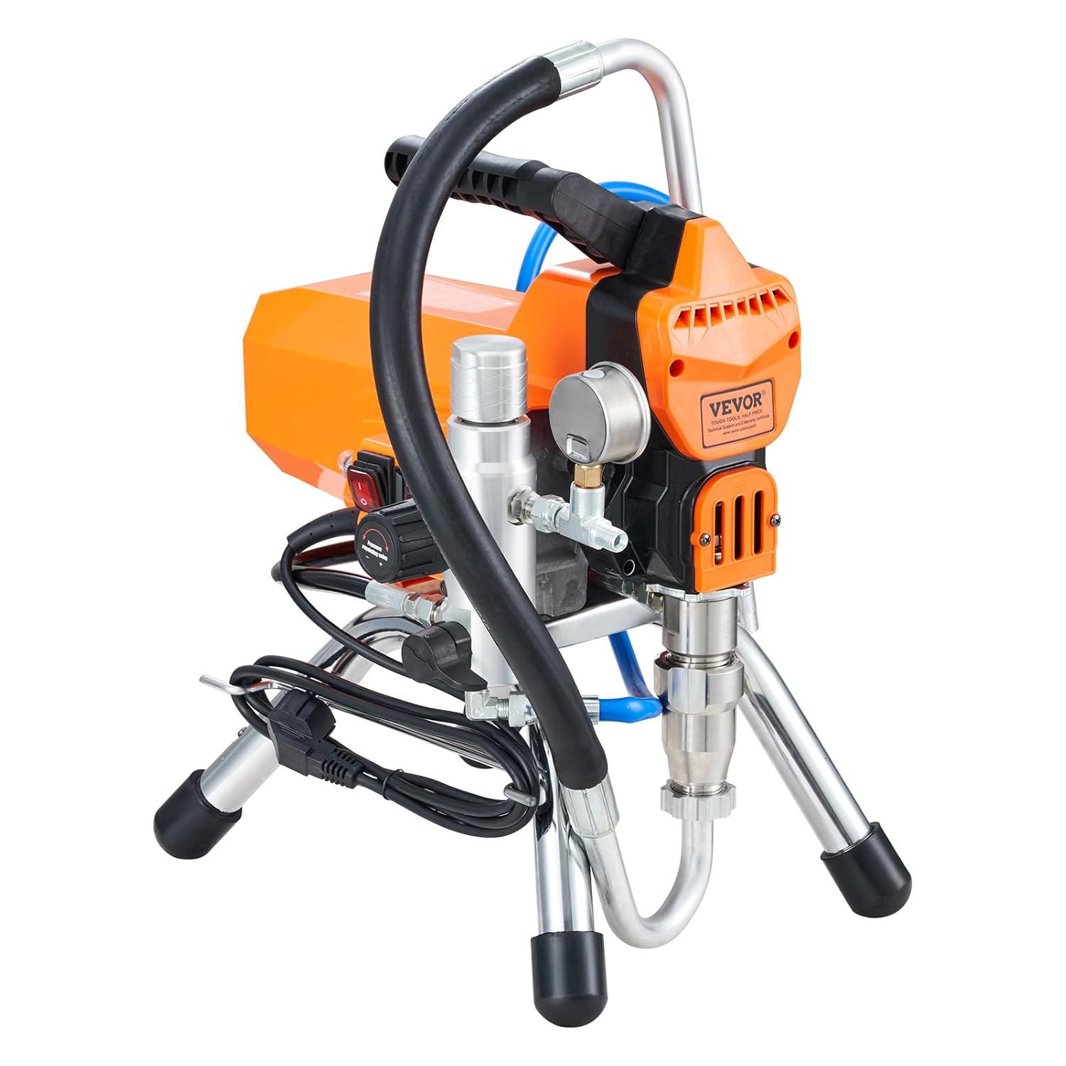VEVOR Pulvérisateur sans Air avec Tuyau Haute Pression, Pistolet de Peinture Murale 2200 W, 3000 PSI, 2 L/Min, Moteur sans Balais Inclus, pour Peinture Intérieure Extérieure Fournitures Clôtures – Image 9