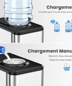 Alternative view of GOPLUS Machine à Glaçons 3 en 1 avec Glace, Eau Chaude et Froide, Distributeur d'Eau avec Réservoir 3 L,Capacité de Fabrication de Glace 18,1KG/24H,Machine à Boire avec Contrôle Tactile