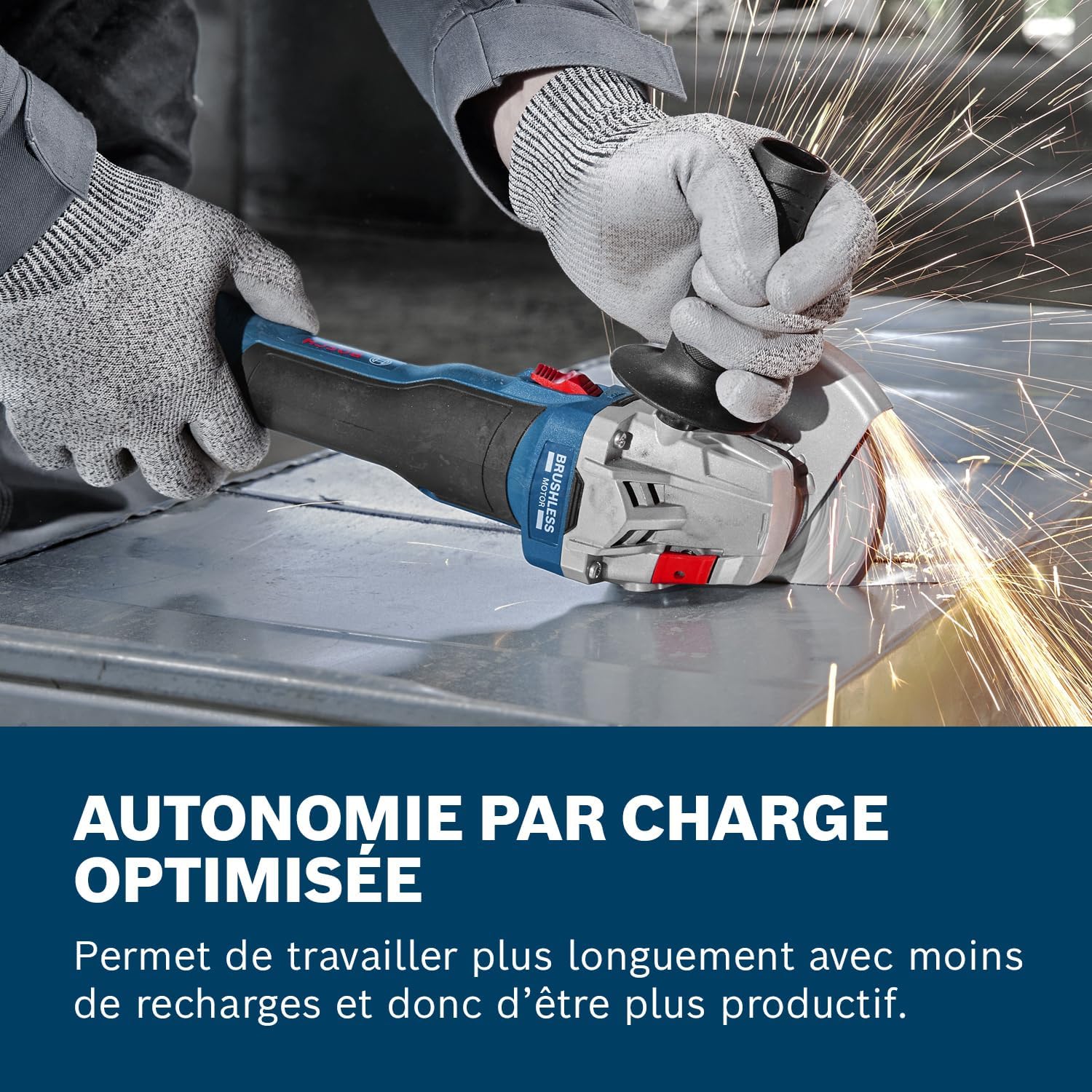Bosch Professional 18V System meuleuse angulaire sans-fil GWS 18V-8 (diamètre de disque 125 mm, avec 2 batteries GBA 5,0 Ah, chargeur GAL 18V-40, L-BOXX) – Image 5