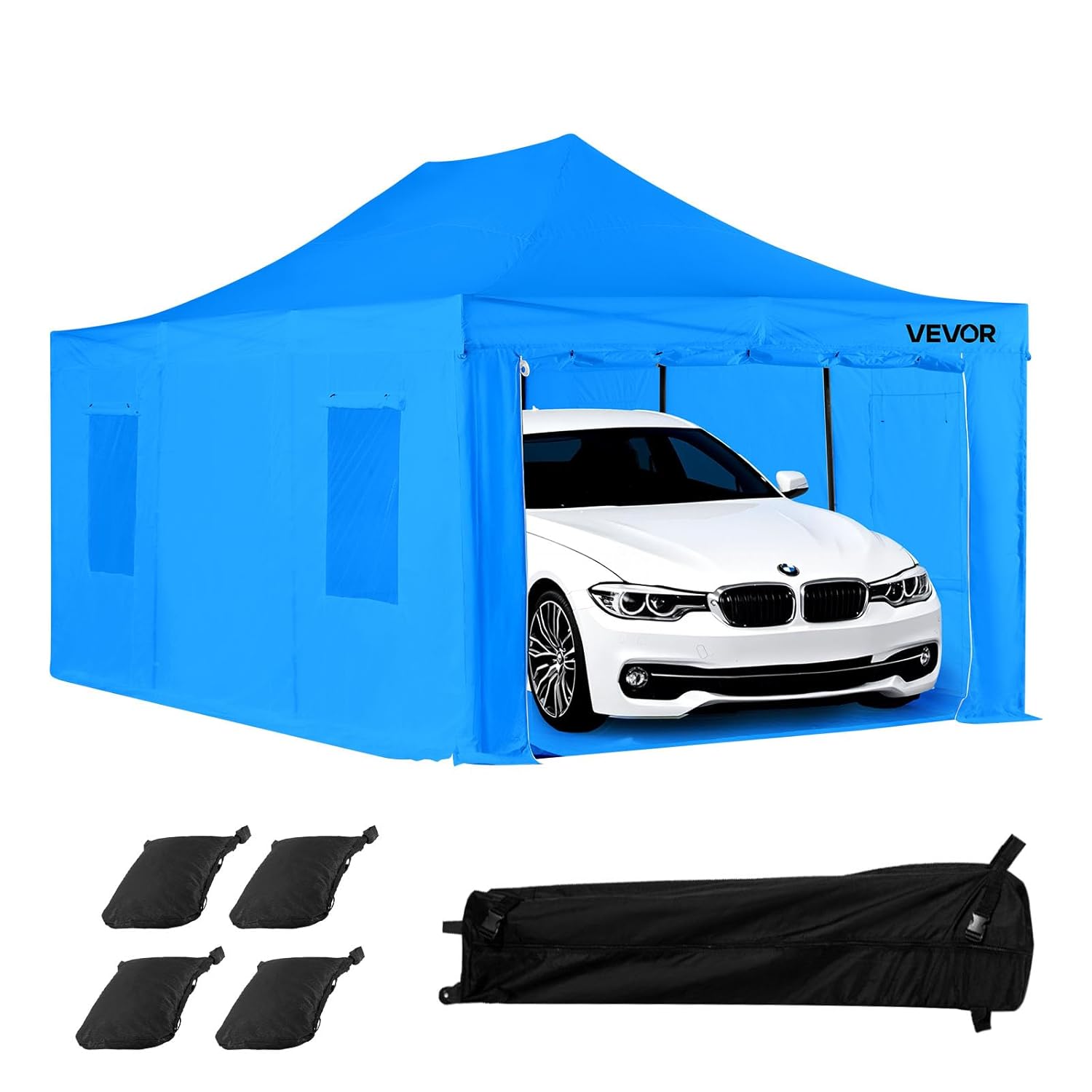 VEVOR Cabine de Peinture Portable 587x398x178 cm, Tente de Pulvérisation avec Cadre Pliable et 4 Fenêtres Latérales en Maille, Ventilation Améliorée, pour Pièces Automobiles, Meubles, Peinture Auto