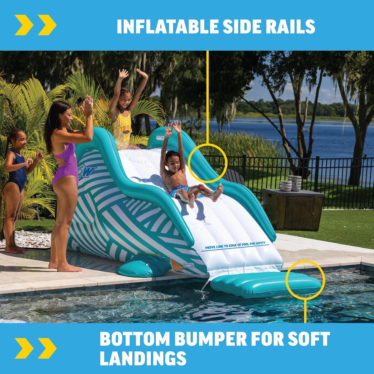 WOW Sports Wiggler Glissière d'arrosage Gonflable avec Bosse Centrale – Fixation de Tuyau d'arrosage – Jeu d'eau dans Le Jardin – Enfants et Adultes – Image 2