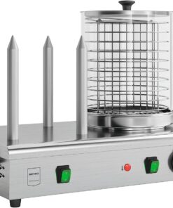 METRO Professional Machine à hot dog avec 4 barres à pain GHM2001, acier inoxydable, plage de température jusqu'à 100 °C, 550 W, argent