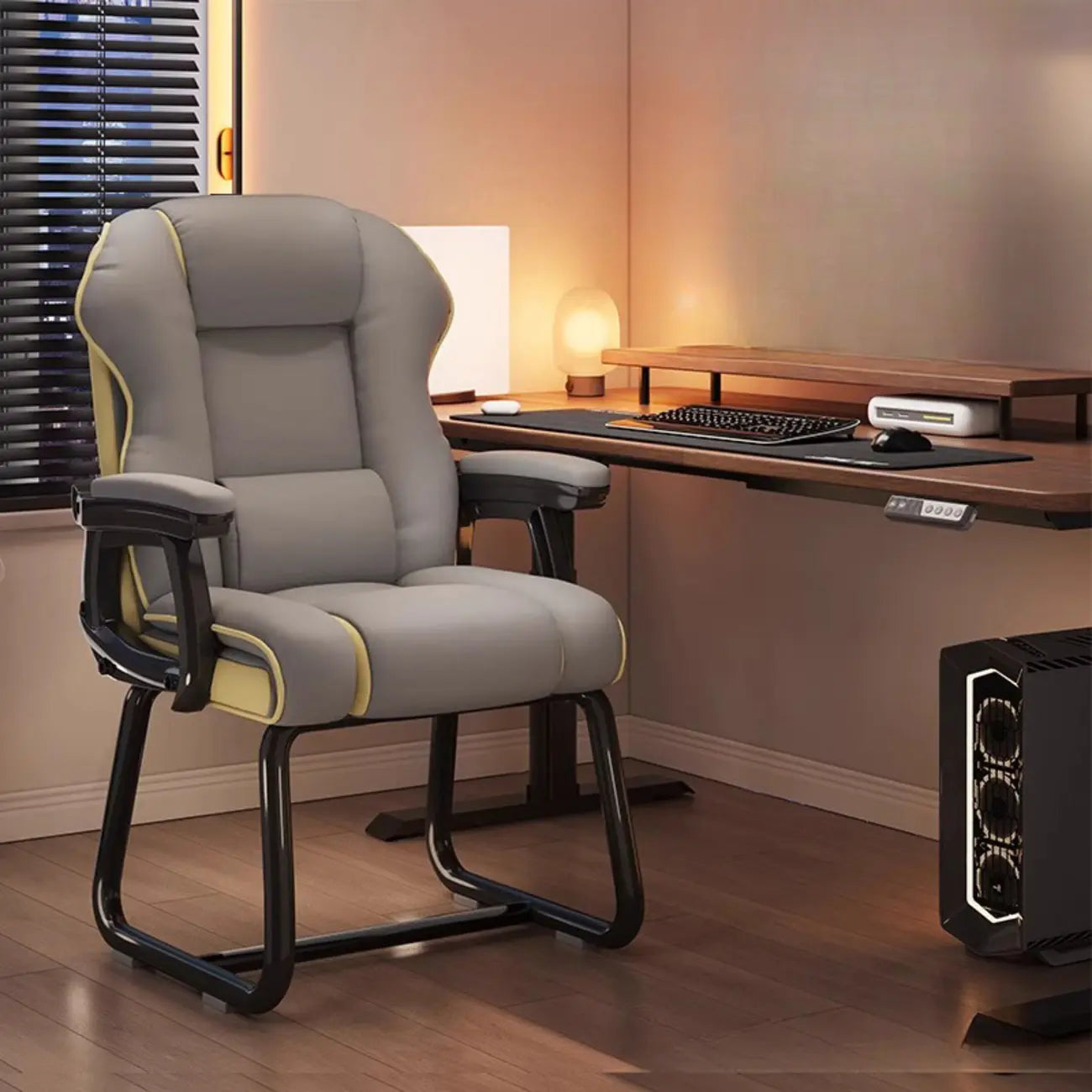 Yellow High-Back Leather Ergonomic Executive Chair – Image 3