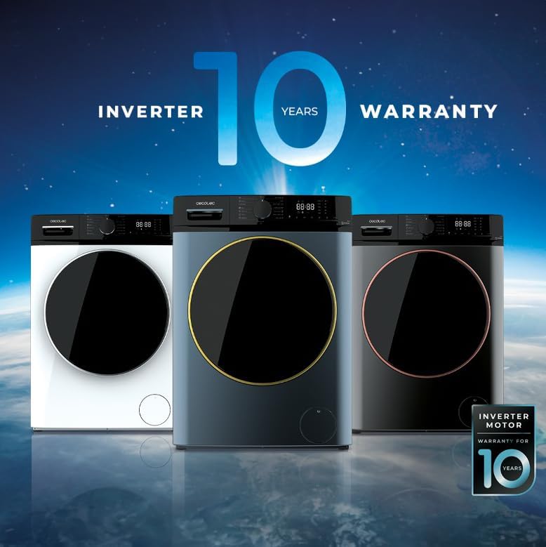 Cecotec Lave-linge 10Kg Bolero DressCode 10610 Inverter Steel A. Chargement Frontale, 1400 RPM, Steam Max, Motor Inverter Plus, 15 Programmes, OnSmart, Stop&Go, Caoutchouc Antibactérien, Drum Clean – Image 5